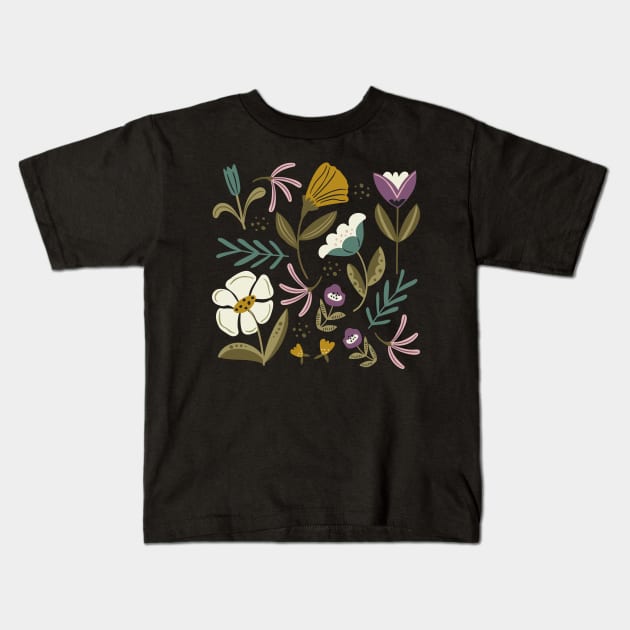 Wild Flowers Kids T-Shirt by Anna Deegan